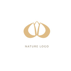 Campanula logo. Wedding floral icon. Luxury retro emblem. Cosmetics, Spa, Beauty salon, Decoration, Boutique vector logo.
