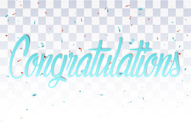 Colorful Congratulations banner , isolated on transparent background
