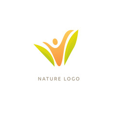 Abstract green leaf logo icon vector design. Landscape design, garden, Plant, nature and ecology vector logo