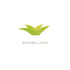 Abstract green leaf logo vector design. Environmental protection, ecology, healthy eating, Botanical Garden, park, forest, farm, agriculture vector sign.