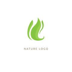 Abstract green leaf logo vector design. Environmental protection, ecology, healthy eating, Botanical Garden, park, forest, farm, agriculture vector sign.