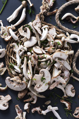 raw mixed mushrooms