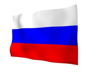 Fototapeta premium Waving flag of the Russian Federation. The National. State symbol of the Russia. 3D illustration