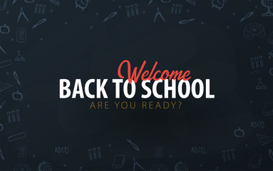 Back to School background with hand-draw doodles. Education banner. Vector illustration.