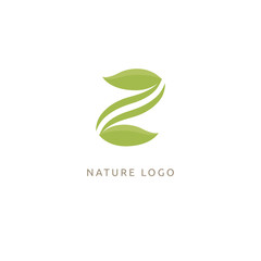 Abstract green leaf logo vector design. Environmental protection, ecology, healthy eating, Botanical Garden, park, forest, farm, agriculture vector sign.