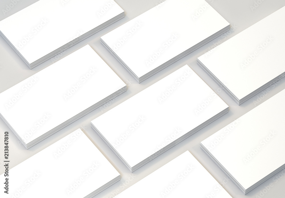 Poster blank business cards on gray background. mock-up for branding identity. 3d rendering.