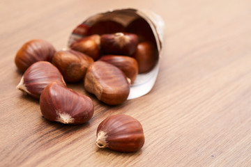 edible chestnut on the table