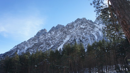 Winter landscape of mountains