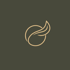 Obraz premium Abstract green leaf logo vector design. Environmental protection, ecology, healthy eating, Botanical Garden, park, forest, farm, agriculture vector sign.