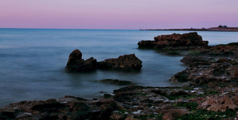 Long exposure to the rocky coast