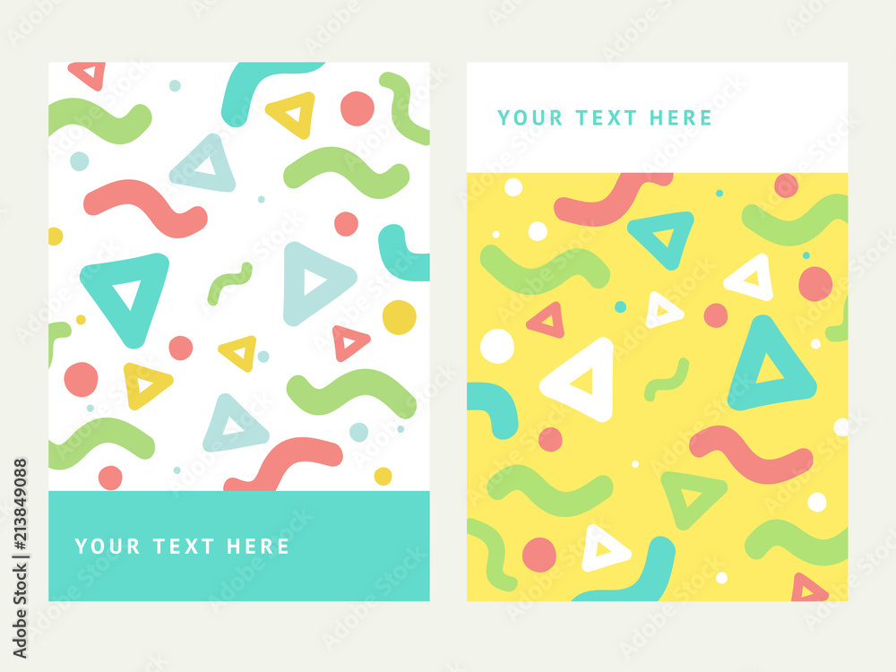 Poster background with geometric, creative pattern. colorful textures. abstract shapes compositions.