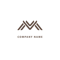 Monogram design elements, graceful template. Calligraphic elegant logo design. M logo. M line art monogram.