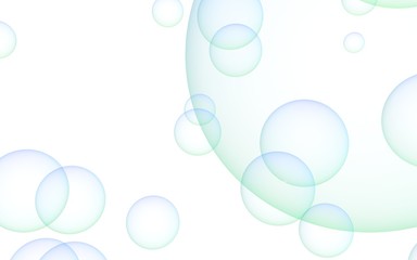 Light pastel colored background with pink bubbles. Wallpaper, texture blue balloons. 3D illustration