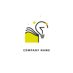 Logo creativity for design template. Modern lamp and book vector element. Art, paint, inspiration, creative agency logotype.