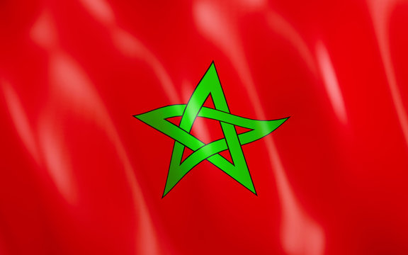 3D Flag of Morocco.