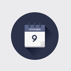 Day calendar with date November 9.
