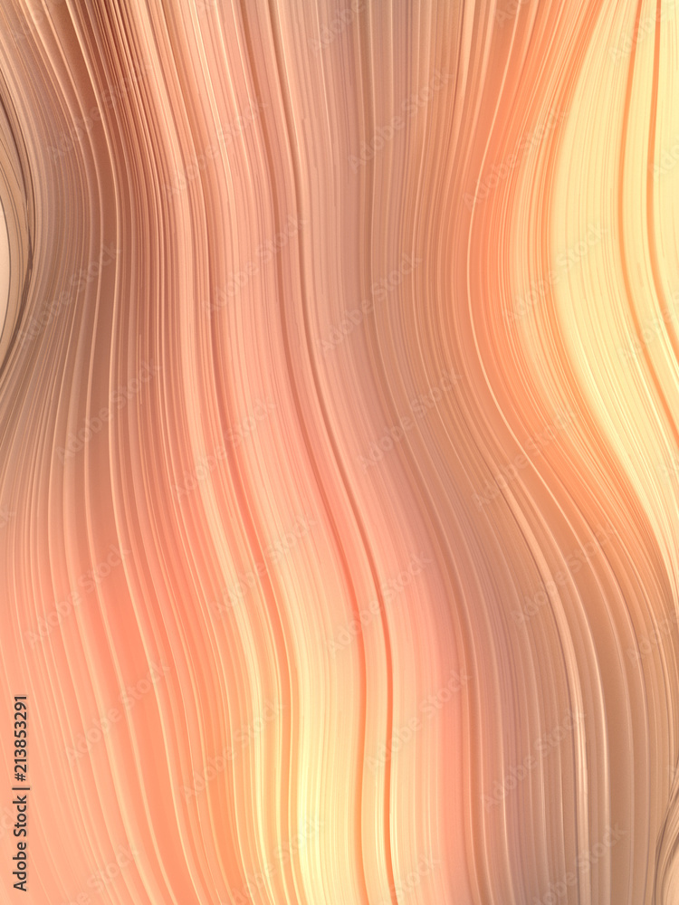 Poster Orange twisted shape. Computer generated abstract geometric 3D render illustration