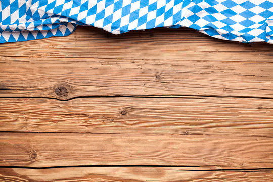 Oktoberfest München Brotzeit Hintergrund Bayern Flagge Tischdecke mit Rauten