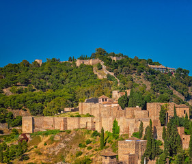 View on the famous Alcazar of Malaga, Spain