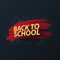 Back to School background with hand-draw doodles. Education banner. Vector illustration.