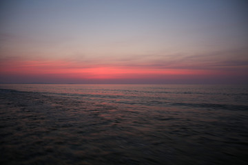 Sunrise seen from a speeding rubber raft