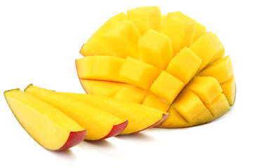 mango slice isolated on white background. healthy food