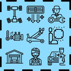 Simple 9 icon set of repair related [iconsRandom:4] vector icons. Collection Illustration