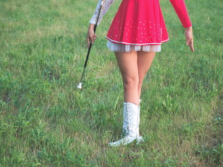 Teen Majorette Girl Outdoors