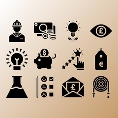 Invoice, rating and rating related premium icon set