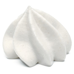 Whipped cream swirl  isolated on white background cutout