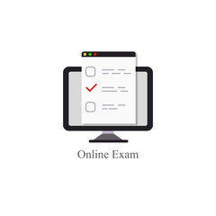 online exam logo icon internet education concept