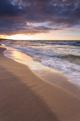 Scenic view of Baltic Sea during sunset, Poland