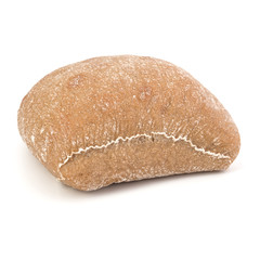 Ciabatta bread isolated on white background cut out