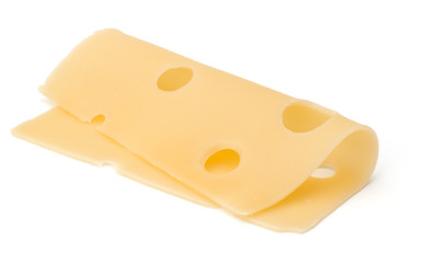  one Cheese slice isolated on white background