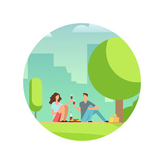 Obraz na płótnie Canvas Resting people on picnic