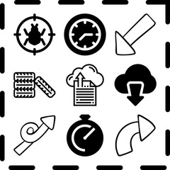 Simple 9 icon set of arrow related [iconsRandom:4] vector icons. Collection Illustration