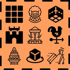 Simple 9 icon set of art related [iconsRandom:4] vector icons. Collection Illustration