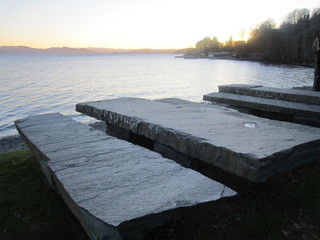 old wooden pier on the sea