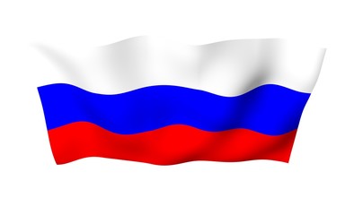 Waving flag of the Russian Federation. The National. State symbol of the Russia. 3D illustration