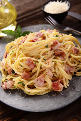 Delicious carbonara pasta