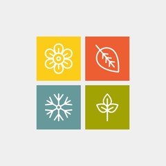 Seasons flat vector icons