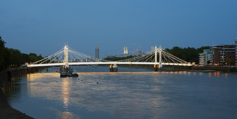 The River Thames towards Battersea in London