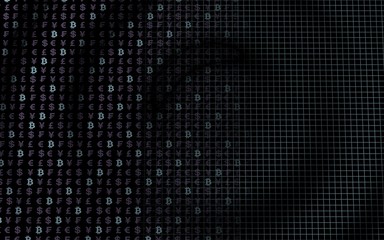 Bitcoin background. Cryptocurrency 3D illustration. Digital currency symbol. Business concept. Mining, development, trade of crypto