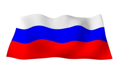 Waving flag of the Russian Federation. The National. State symbol of the Russia. 3D illustration