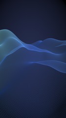 Abstract landscape on a blue background. Cyberspace grid. Hi-tech network. 3d technology illustration. Vertical image orientation. 3D illustration