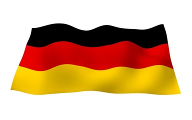 Flag of Germany. Wide format 3D illustration. State symbol of the Federal Republic of Germany. 3D rendering