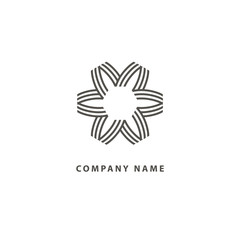 Vector floral luxury curve logo design. Round gold ornate frame. Vintage premium design vector element.