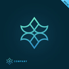 Vector abstract curve logo design. Modern minimalistic pattern frame. Premium design vector element.