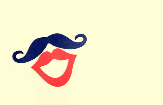 Male blue mustaches and female red lips are a heterosexual concept.
