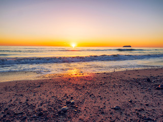 sunset of donegal beach,Ireland